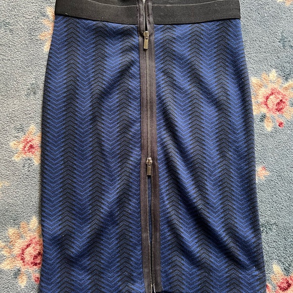 BCBGMaxAzria Blue and Black Pencil Skirt - Picture 5 of 5